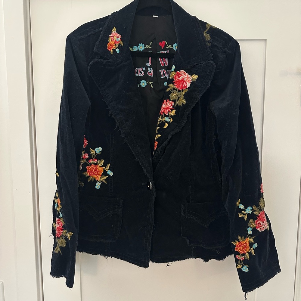 Johnny Was Embroidered Black Jacket